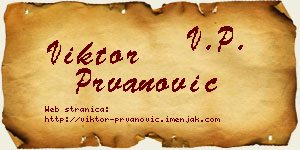 Viktor Prvanović vizit kartica